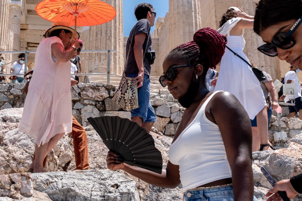 On a hot day in the Acropolis, Athens, Greece, 2021